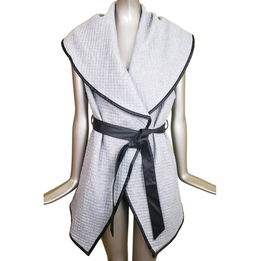 Roma Concept Quilted Shawl Collar Vest Burgundy‎ Open Front Women's Size L - Picture 2 of 9